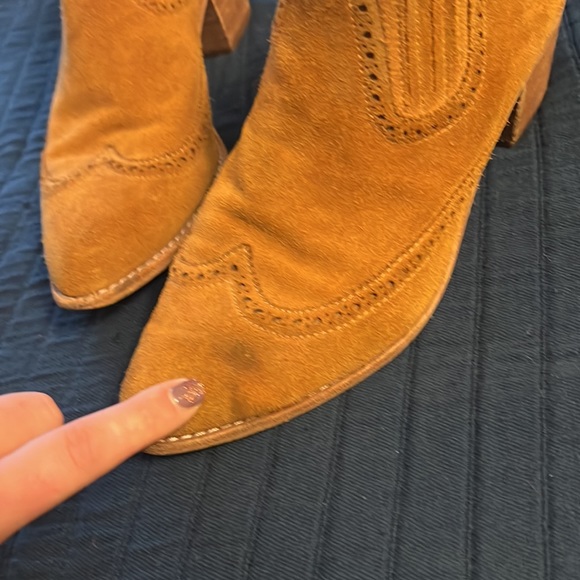 Madewell Suede Chestnut Chelsea Ankle Boots Booties - 10 - Picture 4 of 7